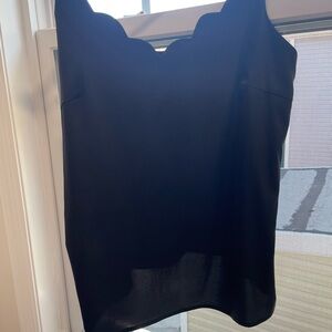 Aqua Black Scallop-Edge Camisole